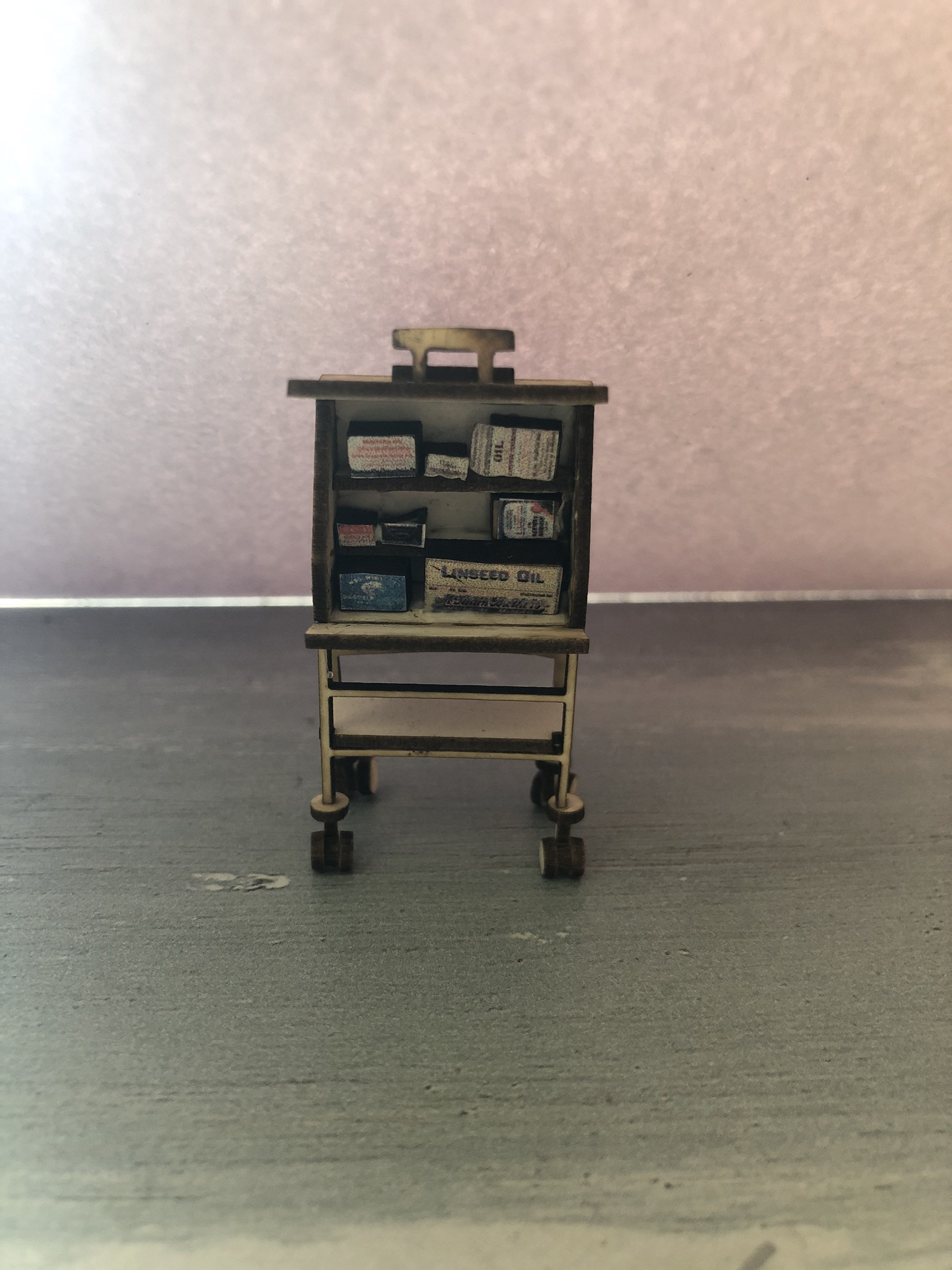 Dollhouse miniature handcrafted Medical Hospital Autopsy Morgue cart 1/12th Dollhouse miniature handcrafted Medical Hospital Autopsy Morgue cart 1/12th