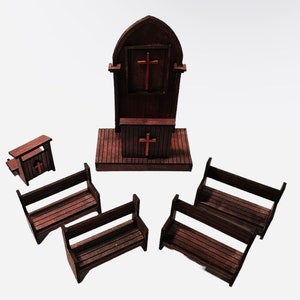 Miniature church furniture sale