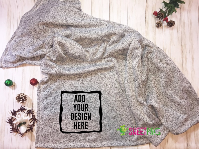 gray sweater blanket