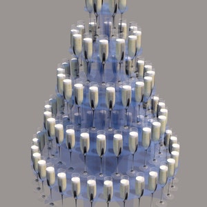 Prosecco Glass Tower Chandelier CNC CUT FILE, not a physical product.