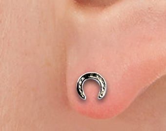 Fixed earrings - Horse theme - Horseshoe