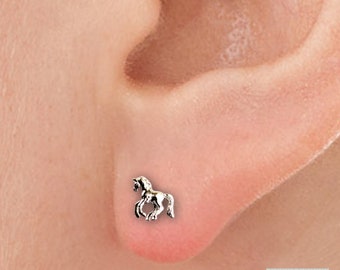Fixed horse-themed earrings - Galloping horse