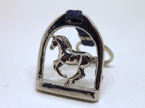 Porte-clés étriers de cheval personnalisés avec nom Accessoire de sac à