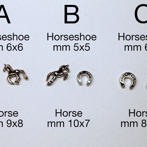 Small horse themed earrings Horseshoe and horses image 3
