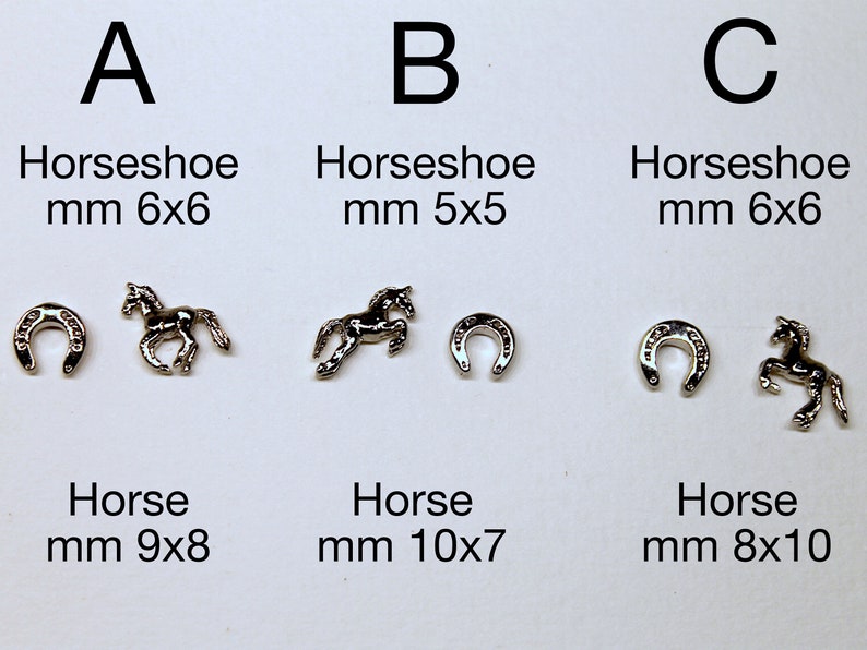 Small horse themed earrings Horseshoe and horses image 3