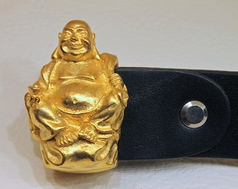 Oriental themed buckle - Buckle with Budai, Buddhist monk symbol of abundance - For 3 cm belts