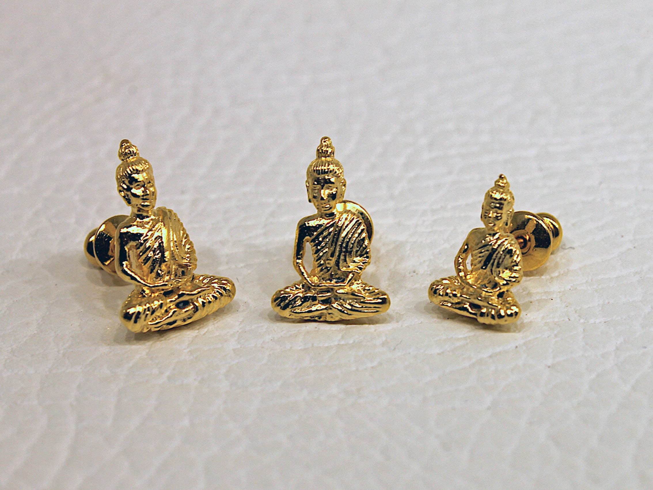 Gold buddha earrings deals