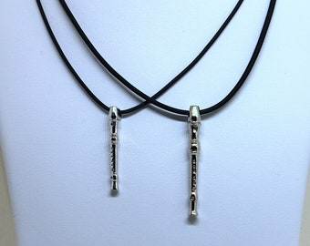 Choker with musical theme pendant - Flute available in two sizes