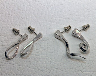 Horse themed pendant earrings - Farrier's nails curved in two models.