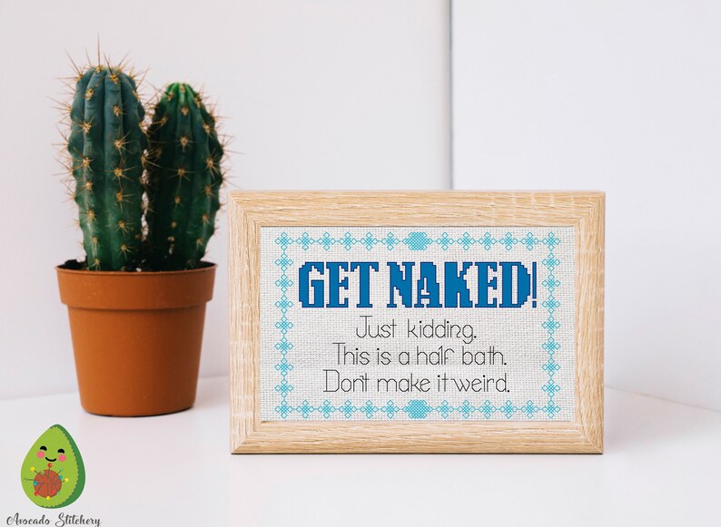 Get Naked Cross Stitch Pattern DIGITAL FILE. Modern Cross Stitch PDF Instant Download