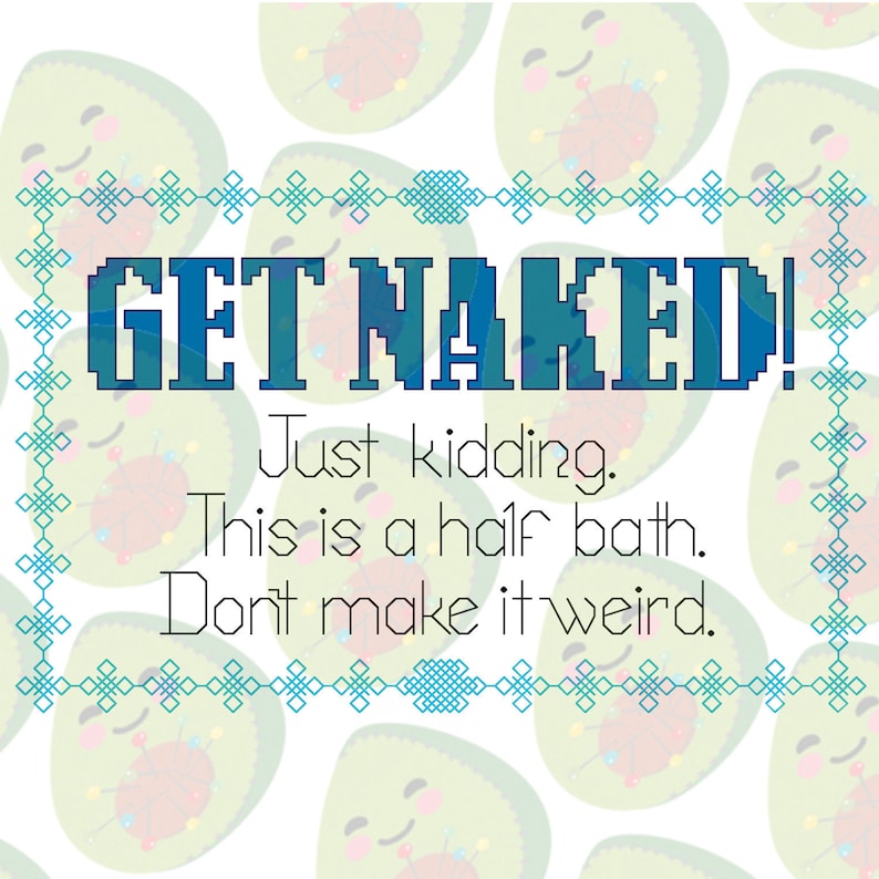 Get Naked Cross Stitch Pattern DIGITAL FILE. Modern Cross Stitch PDF Instant Download