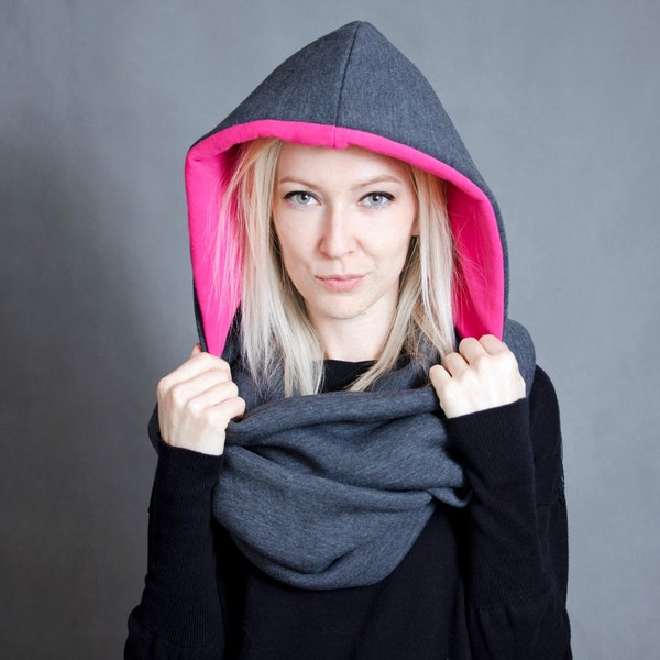 Capuche et écharpe/cagoule, 2 en 1, ÉTANCHE PINK HOOD