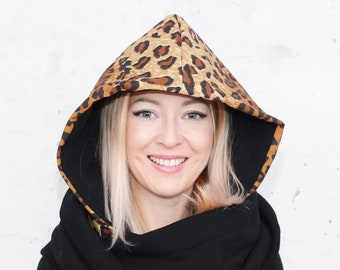 Kaptur i szal, 2w1, dwustronny - BLACK PANTHER HOOD