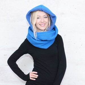 Hood and scarf, 2 in 1, BLUE TEDDY HOOD image 3