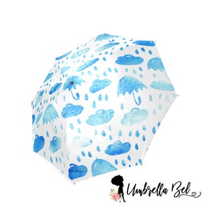 Umbrella, Rain umbrellas, rain drops and rain clouds umbrella for women