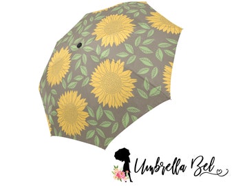 Sunflower umbrella, rain umbrella, umbrella, sunflower, yellow flower, sunflower lover gift, unique umbrella