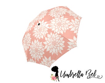 Pink flower umbrella, rain umbrella, pink design umbrella, women umbrella, pink umbrella, pink flowers