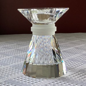 Vintage Swarovski Crystal Candlestick Holder, 3 3/8” T