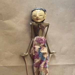 Vintage Indonesian Wayang Golek Hand Painted Puppet, 23&quot; Long