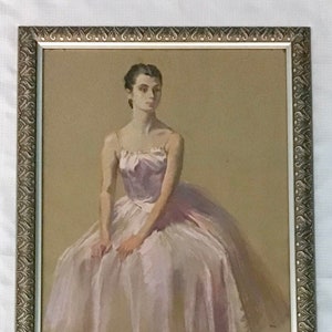 Original Mixed Media Art of a Ballerina, Signed F. Gall (Francois Gall?)