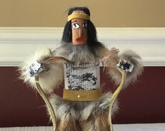 Vintage Kachina Doll 7 1/2 Inches Tall, Signed and Titled: Bear