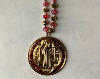 Large Saint Benedict Medal Charm For Car Or Wall/ Religious Medal/Catholic Charm