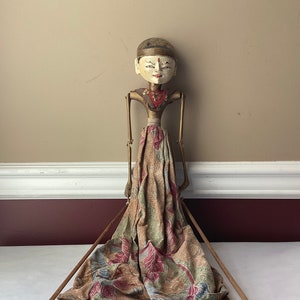 Vintage/ Antique Indonesian Wayang Golek Hand Painted Puppet, 22&quot; Tall