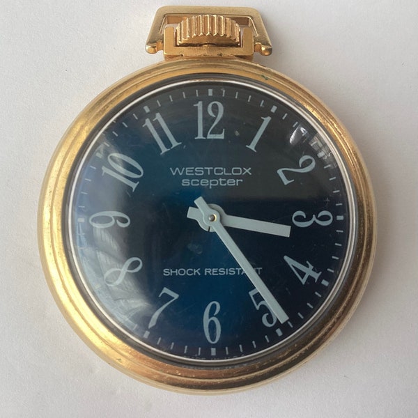 Vintage Westclox Scepter Shock Resistant Pocket Watch, Working Condition, USA