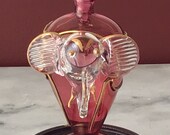 Glass elephant perfume bottle, Venetian style