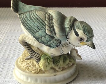 Lefton Pair of Blue Jay Figurines 5\u201d Tall