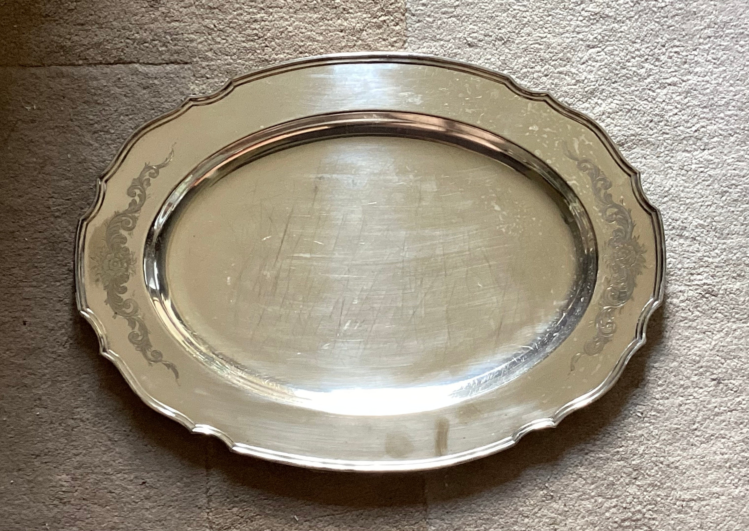 Vintage Paul N. Lackritz Silverplated Platter/tray, 20 1/4