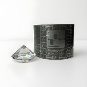 Vintage Swarovski Crystal Diamond-shape Figurine, 1 5/8&quot; W x 1 1/8&quot; T, with Box