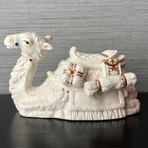 Vintage Large White Porcelain Nativity Camel Figurine, 9" L x 5" T, Unbranded