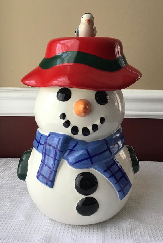 Large Vintage Phaltzgraff Christmas/ Snowman Ceramic Cookie | Etsy
