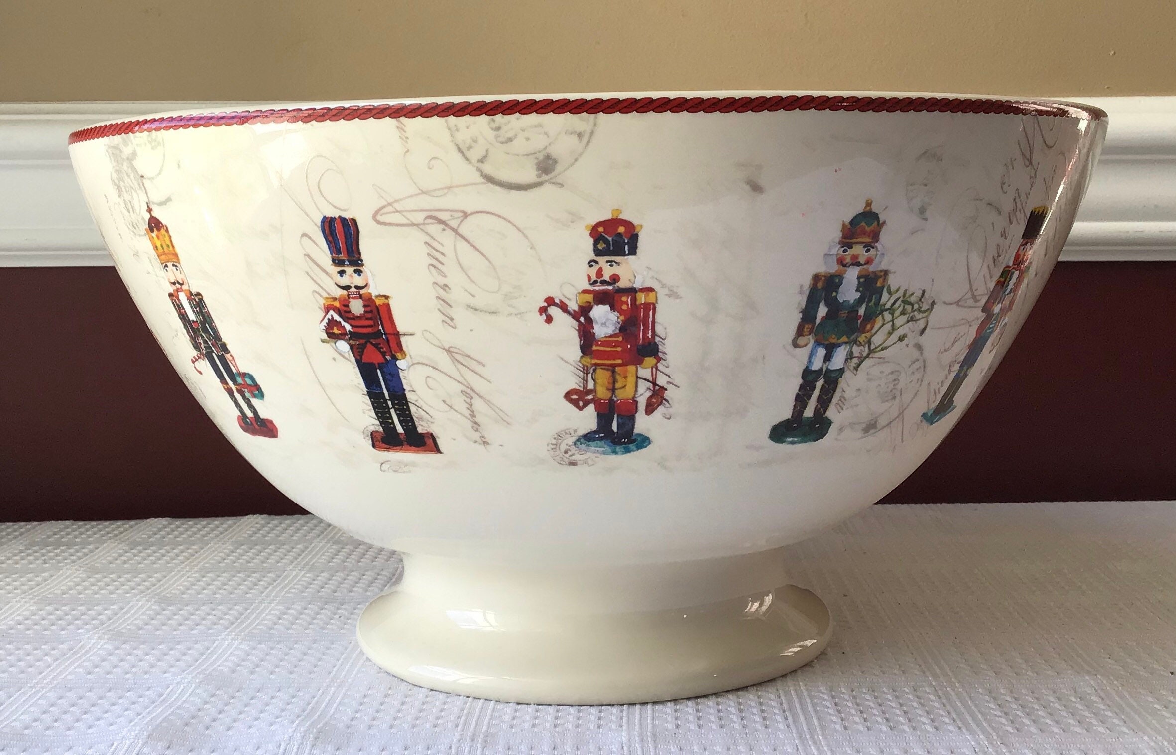 Large Vintage WilliamsSonoma Porcelain Christmas Nutcracker Etsy