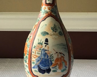 Jarrón de porcelana japonesa antigua, finales del siglo 19 o