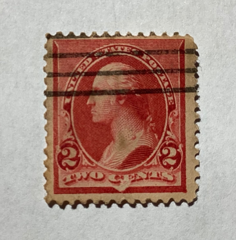 Antique Rare Washington 2 Cent Stamp US Red 220 Etsy