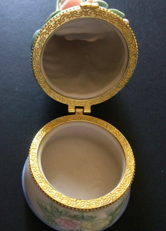 Vintage Porcelain Trinket Box, Mary & Jesus, Religiou… Gem