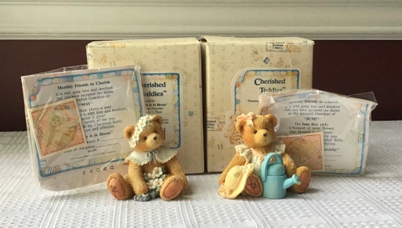 Lot of 2 Enesco Cherished Teddies Figurines in Boxes With