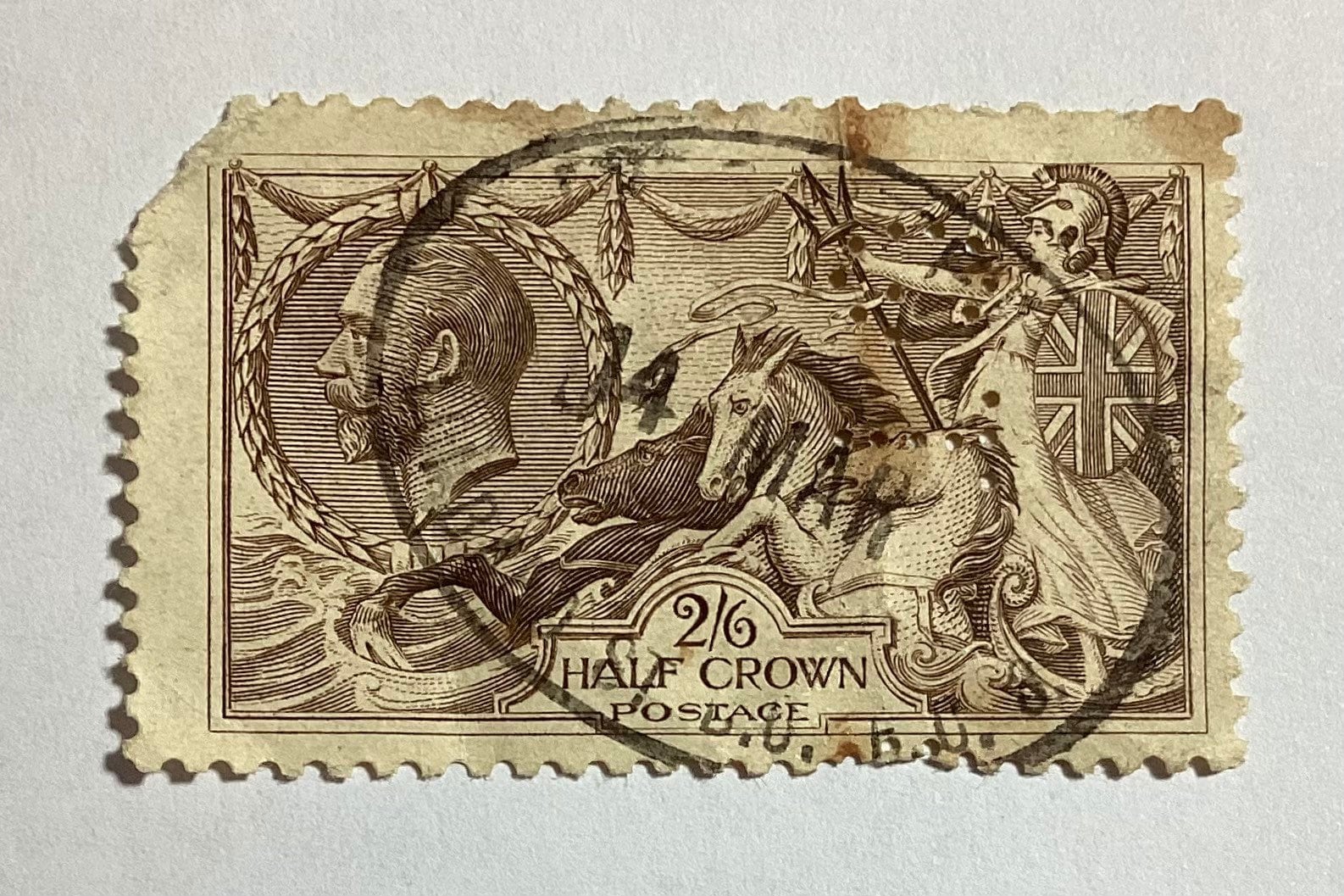 Antique Great Britain 2/6 Half Crown Postage Stamp, Scott# GB#173