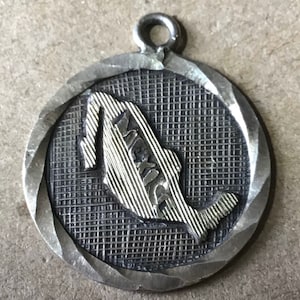 Vintage Map Of Mexico Sterling Silver Charm / Pendant/ Mexico