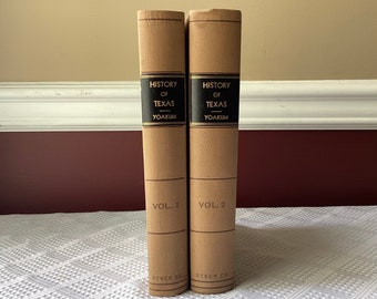 Rare History of Texas Book (2 Vol.s) H. Yoakum, The Steck Company, Texas, 1935