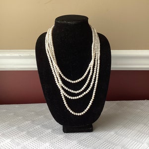 VTG Opera Length (100&quot; Long) Natural Pearl Necklace Approx. 450+ Pearls, Average 4MM