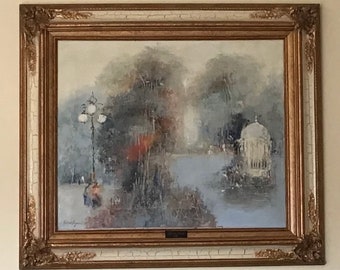 Vintage Oil on Canvas Painting by Francesco (paco) Moreno Ortega