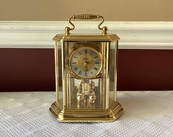 VTG Haller Quartz Anniversary Clock, W. Germany, 8” T x 6 3/8” W x 4 1/2” D