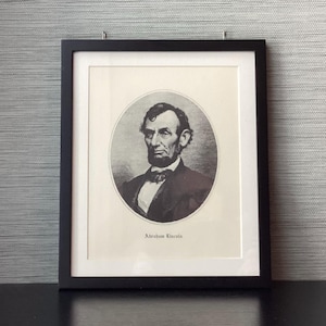 Vintage Abraham Lincoln Lithograph, Matted And Framed