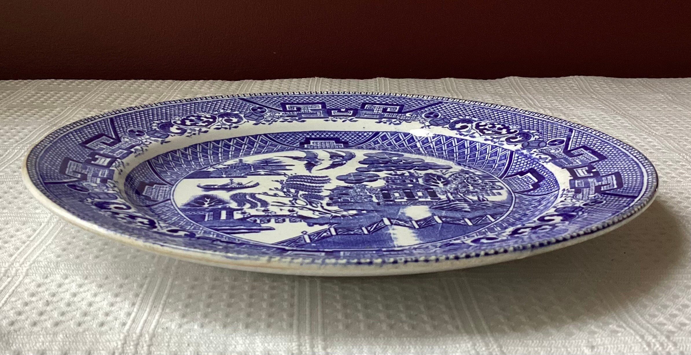 Antique Ridgway & Co. 1832 Blue and White Semi China Plate