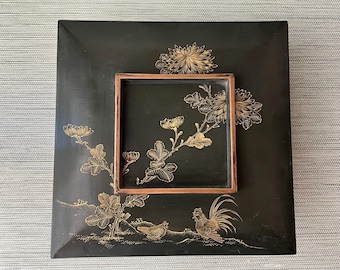 Antique Japanese Meiji Maki-e Lacquered Box, 9 1/4" x 9 1/4" x 4 3/4", Condition