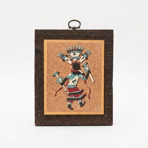 Vintage 1974 Apache Mountain Spirit Dancer Sand Art Picture Aladdin Enterprises