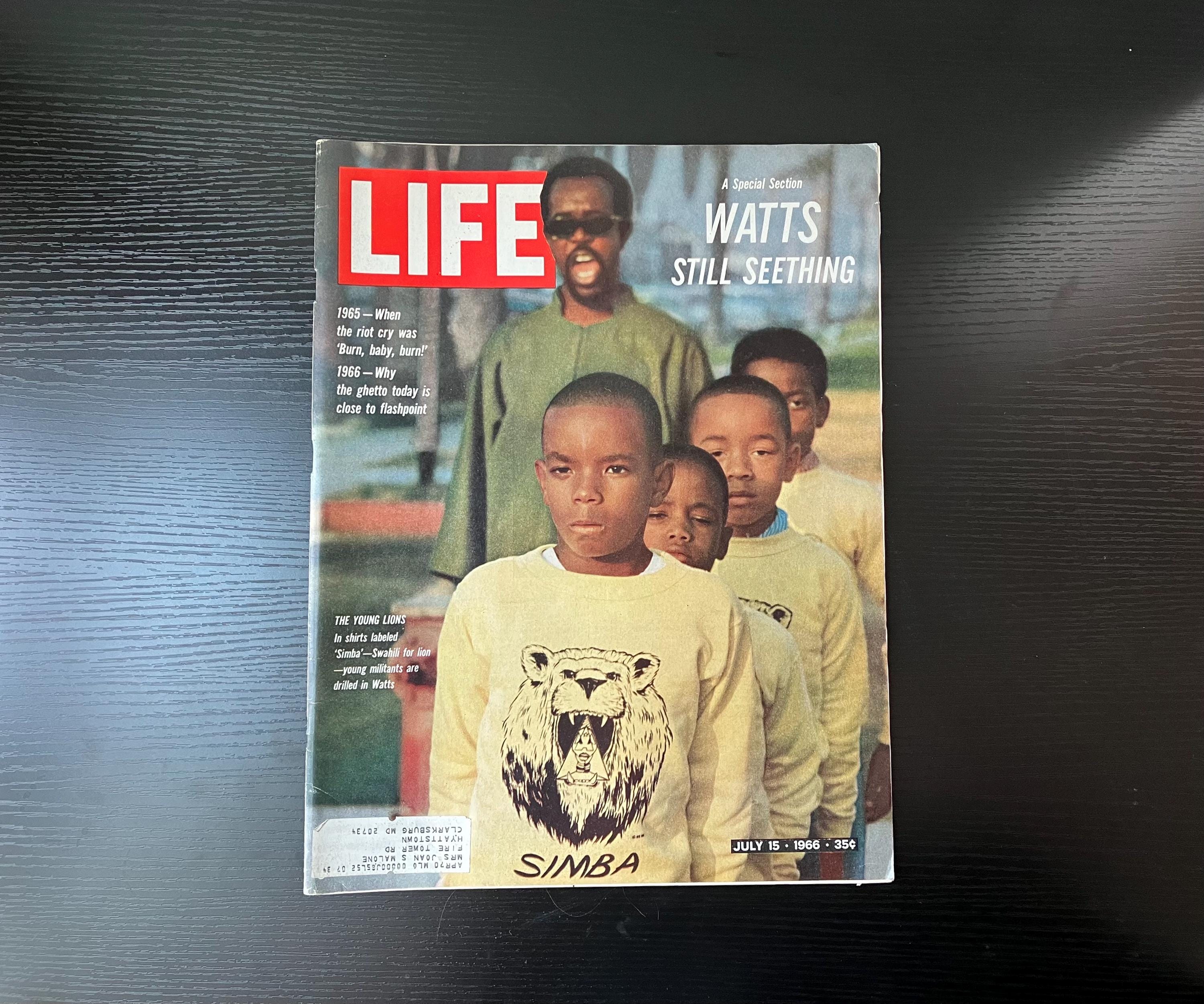Vintage Life Magazine, July 15, 1966, Watts Still Seething - Etsy